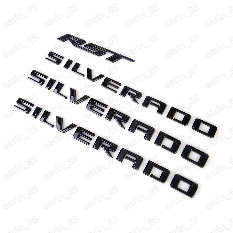 Placa de identificação emblema 2019-2025 Chevrolet Silverado RST 1500 2500 3500 HD brilho - Imagem 4 de 4