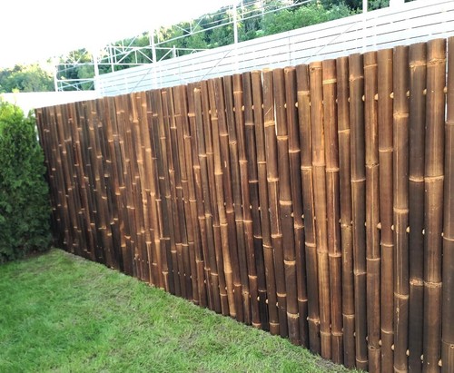 Bambuswand 180x90cm schwarz-braun starr "Gigant1" aus Wulung Bambus mit Durch. 6 - Bild 5 von 5