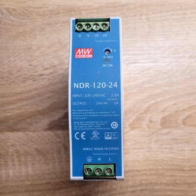 Stromversorgung Mean Well 24VDC / 5A NDR-120-24 100-240VAC