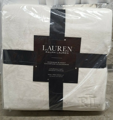 Ralph Lauren Classic Micromink Blanket Cream Beige SOFT King Size 108" x 90" - Picture 2 of 6