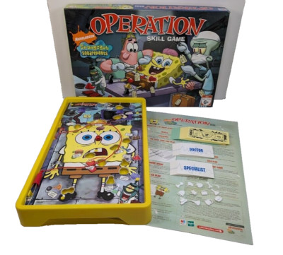 SpongeBob Squarepants Operation Board Game 2007 Works (see video) (No Drawer)