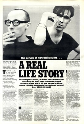 2/1/88PT11 Vintage Article & Picture. The Return Of Howard Devoto..