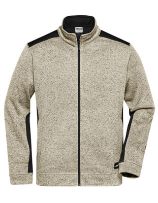 Herren Strickfleece Jacke Slim Softshell-Einsätze angeraut Stehkragen XS- 6XL