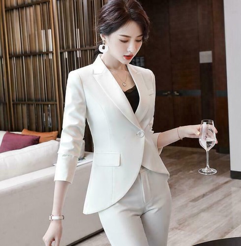 chic Red Fashion Career Pant Suit Women 