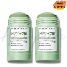 2x SKINTIFIC Mugwort Acne Clay Mask Stick 40g Reduces Redness, Inflammation