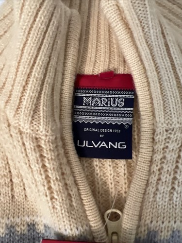 Ulvang Marius Wool Fair Isle Sweater yellow and gray half zip. New with tags. SM - Picture 5 of 15
