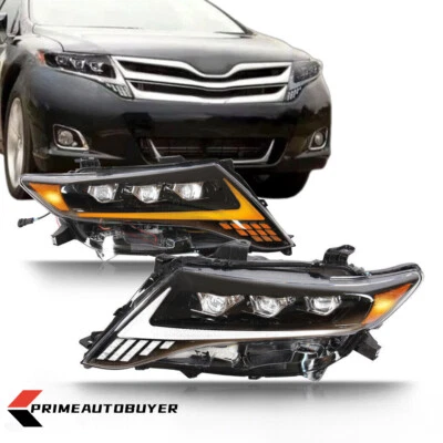 For 2009-2016 Toyota Venza LED Headlights Headlamps Projector W/DRL Black RH+LH - Bild 1 von 4