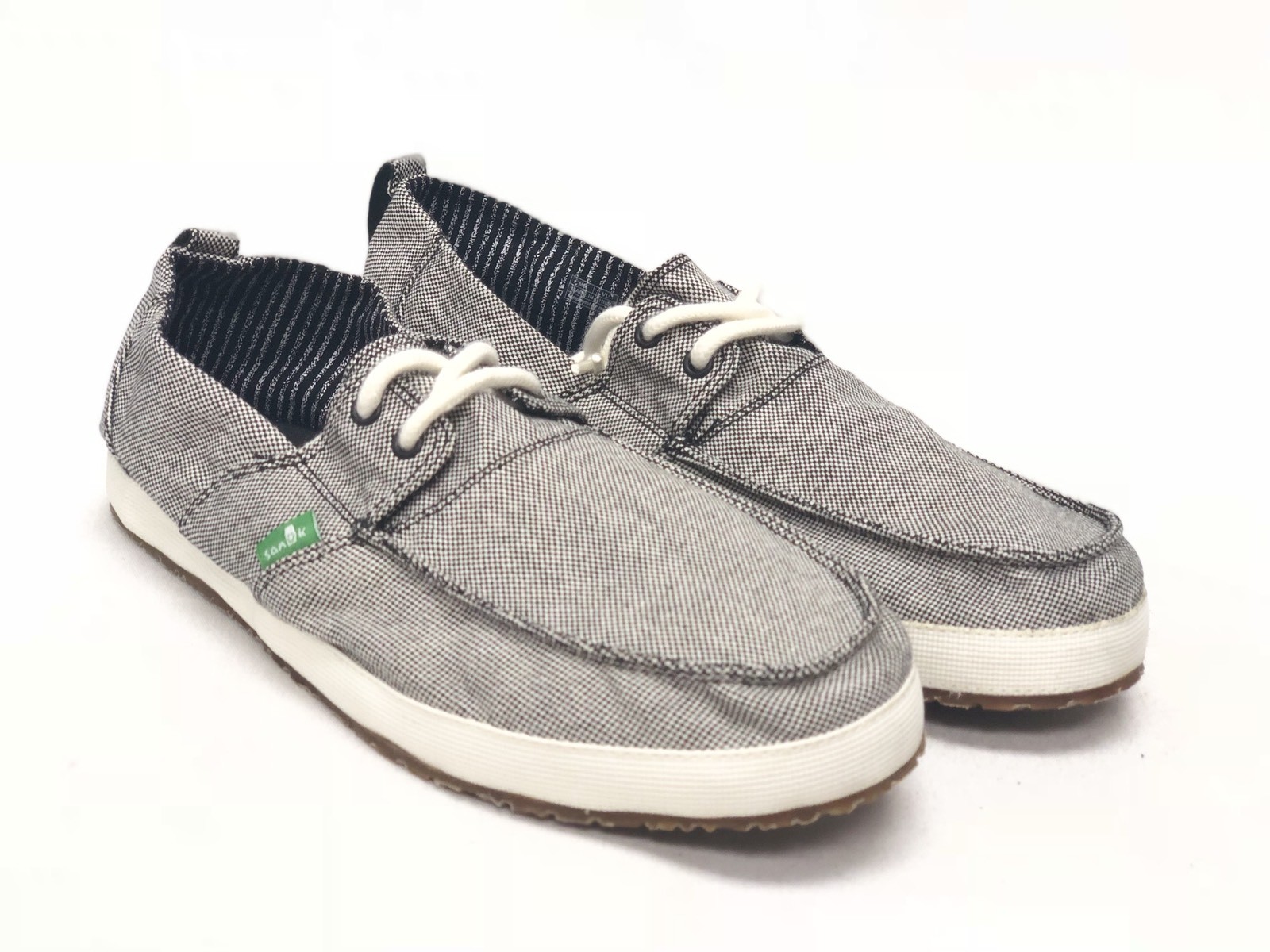 Sanuk Admiral TX Natural Black Lace Up Boat Shoe Sidewalk Surfer Casual  Slip On | eBay