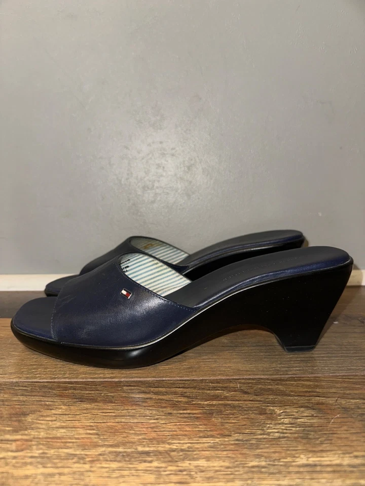 Sandalias Tommy Hilfiger de cuero azul marino Marie talla 10 Foto 2 de 4