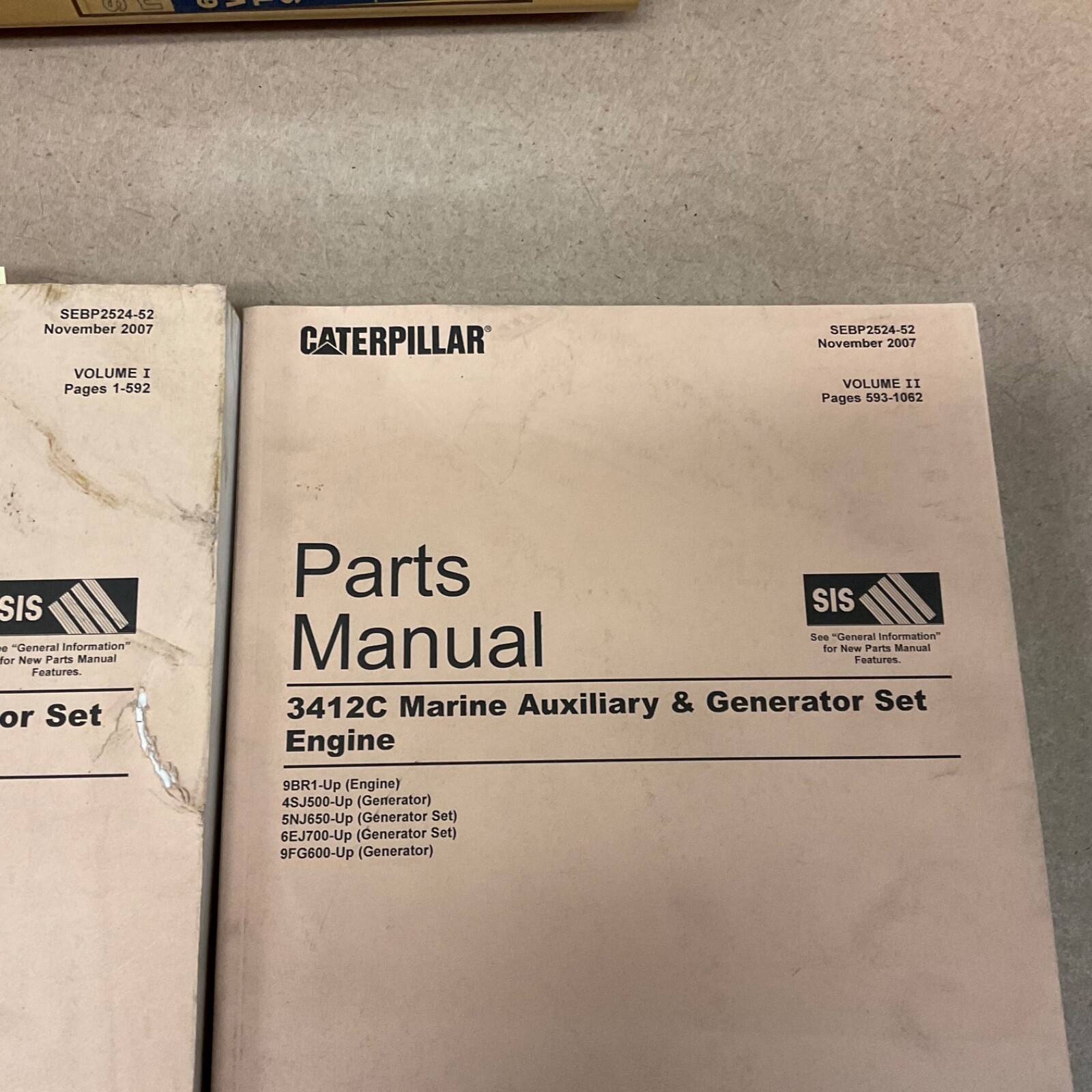 CAT Caterpillar 3412C MARINE ENGINE GENSET PARTS MANUAL BOOK CATALOG