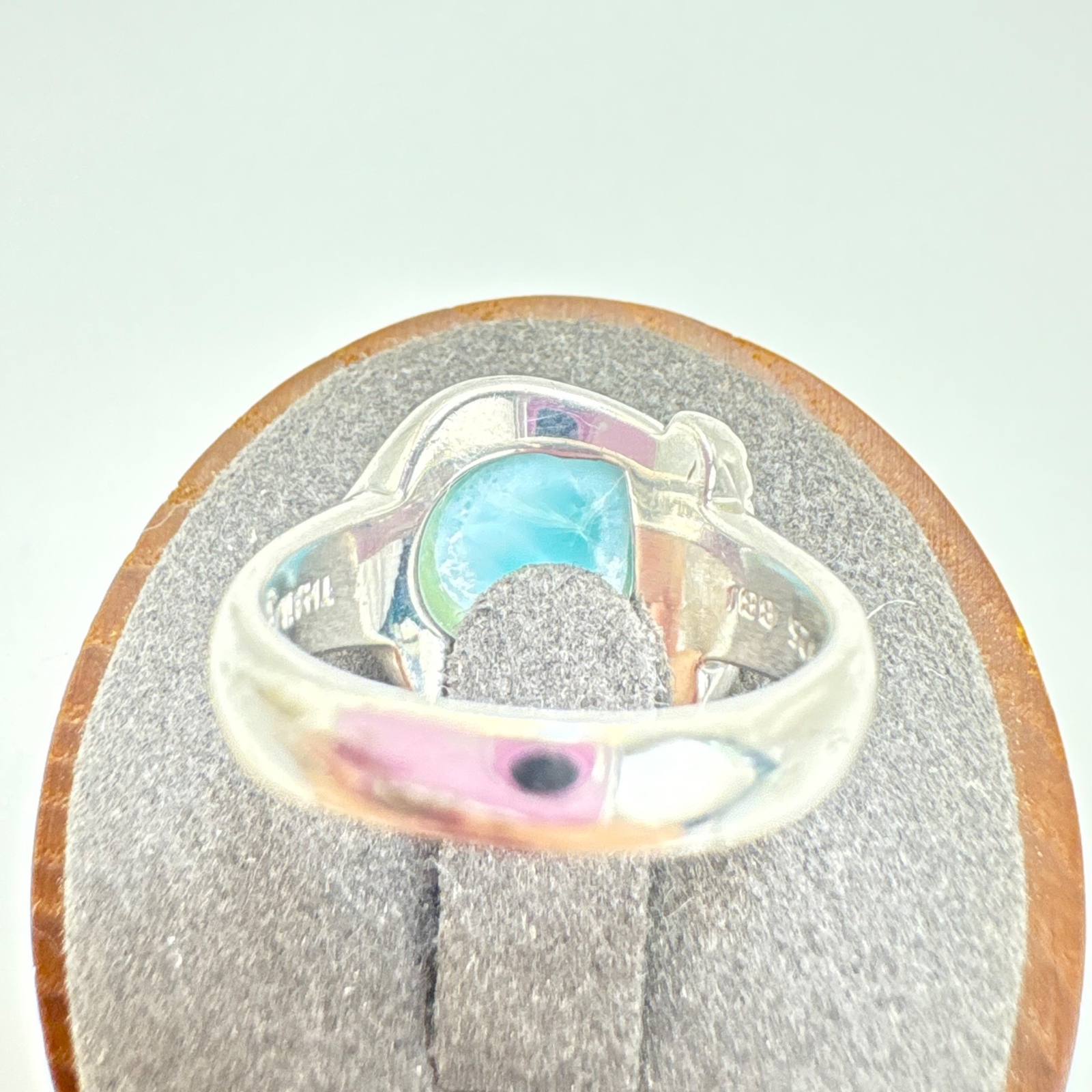 VTG Solid Sterling Silver 925 Amazonite Bezel Set… - image 7