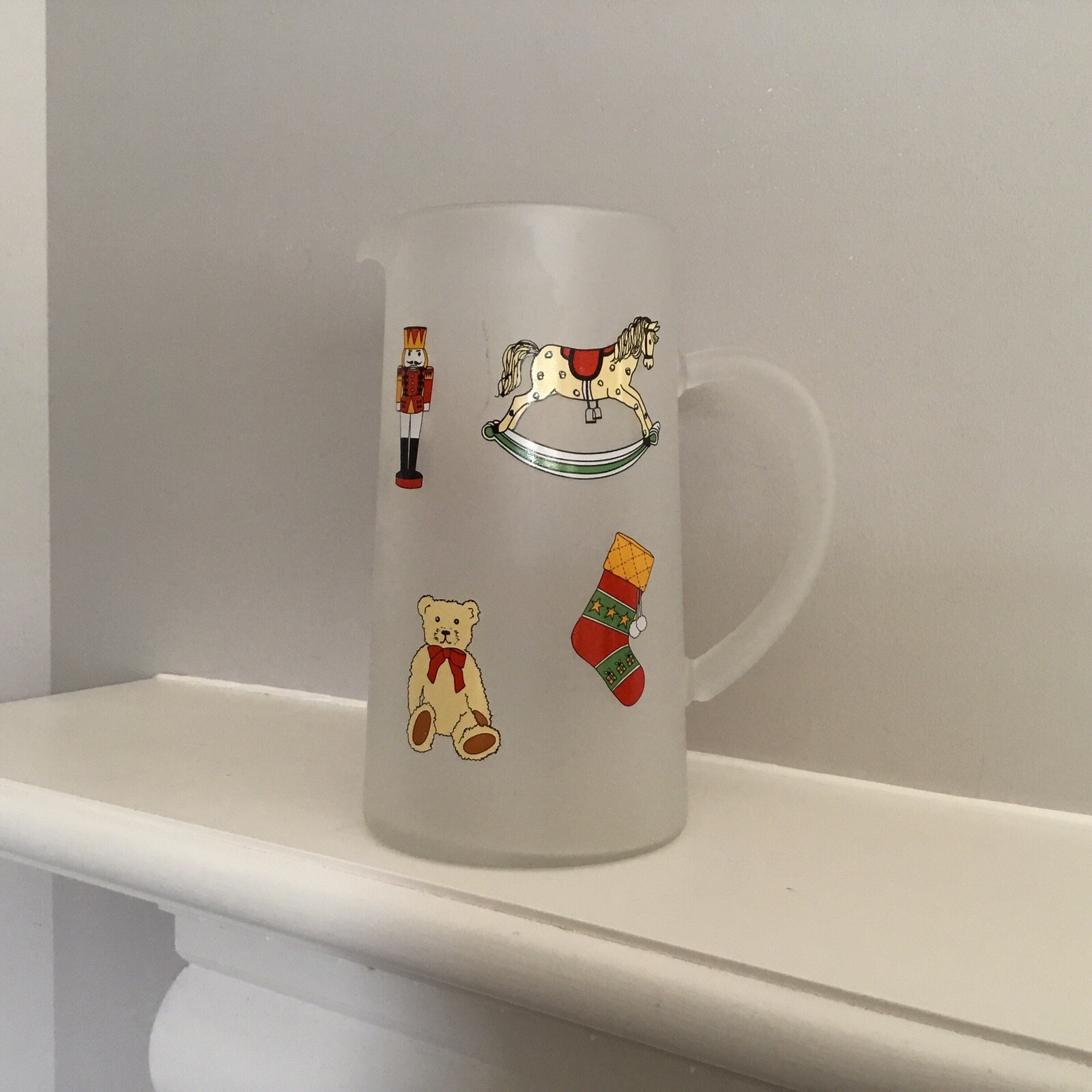 Vintage Designs by Dartington France Frosted Nutcracker Pitcher 7.5” H