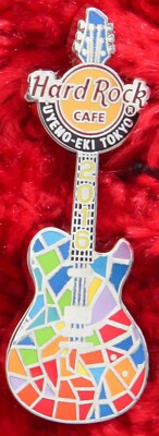 Hard Rock Cafe Pin Uyeno Eki Tokyo Guitar Series #2 Rainbow mosaic