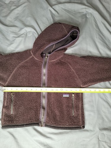 Kid's Xxs Patagonia Reversible Jacket Brown Pile Hooded Better Sweater - Picture 4 of 7