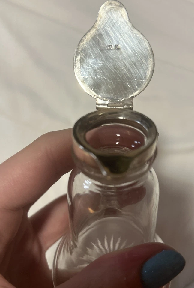 Jarro claret antigo de prata esterlina e vidro Whisky Noggin - Feito em 1899 - Imagem 4 de 4