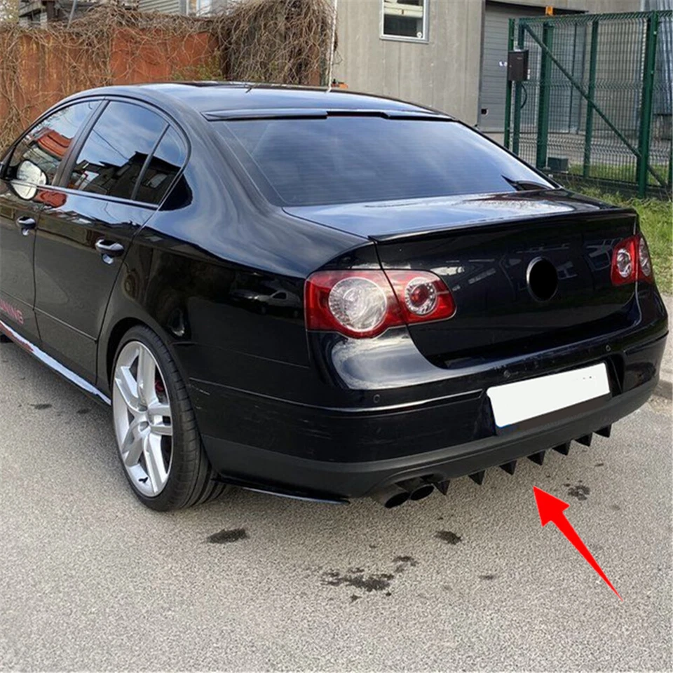 34x5" Universal Fit For Aston Martin V12 Vantage Rear Bumper Diffuser Shark Fin - Изображение 3 из 4