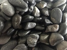 40Lb Decorative Polished Pebbles/River Rocks/Aquarium Gravel Large Black 40 lb 
