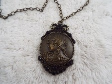 Brasstone Lady Cameo Pendant Necklace