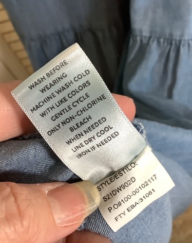 Westbound Vintage Long Denim Jumper Dress Small Chambray Soft Tencel Prairie-NEW - Picture 8 of 9