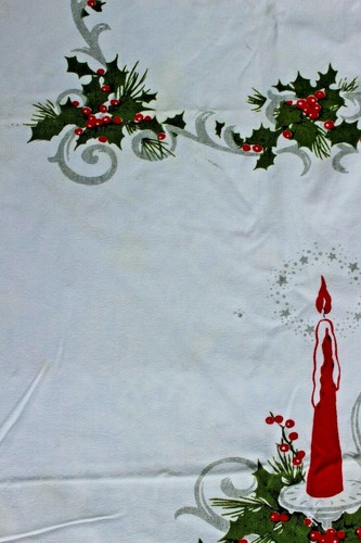 Mantel navideño de algodón vintage de 1950 53.5 por 73.5 - Imagen 6 de 8