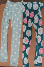 2 Pair of Carter's Girls 100 Cotton Pants. Elastic Waist Size 5 Brand New