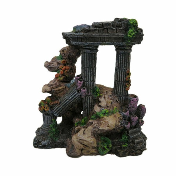 Simulation Resin Roman Column Aquarium Decorations Fish Tank Rock Ruins PLA N4e9 for sale online