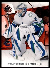 2021-22 SP Game Used Red Fragment #33 Thatcher Demko 114/205 Vancouver Canucks