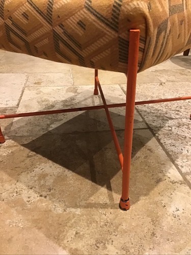 Rare Vintage Atomic Pouffe Footstool Chair Retro Metal Geometric Design 1960s - Picture 5 of 12