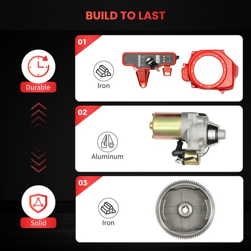 Electric Start Kit Starter Flywheel Switch For Honda GX160 GX200 6.5HP Engine - Picture 8 of 24