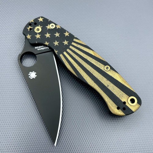 Spyderco Paramilitary 2 C81GPBK2 w/USA Starburst Pattern scales - S45vn Steel - Picture 14 of 15