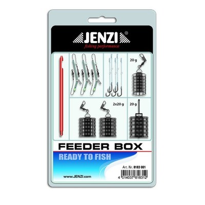 Jenzi Pêche au Fond Set Feeder Boîte Kit de à Ange Prêt To Poisson Feederset