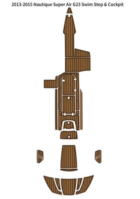 2013-2015 Nautique Super Air G23 Swim Platform Cockpit Pad Boat EVA Teak Floor