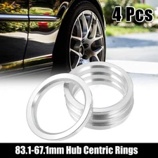 4pcs 83.1mm to 67.1mm Aluminium Alloy Car Hub Centric Rings Wheel Bore Spacer