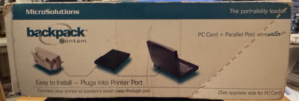 Micro Solutions Mochila Bantam Porta Paralela CD-ROM Drive 180100- Rara Completa - Imagem 4 de 4