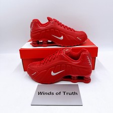 NIKE SHOX R4 GYM RED METALLIC SILVER IQ0608-687 Men's US 4.5 - 14 New