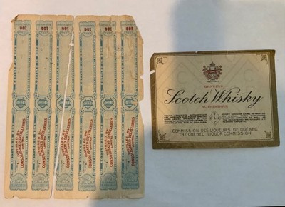 EARLY SCOTCH Whiskey label Scotland Tax stamps 1920 s nice not bourbon