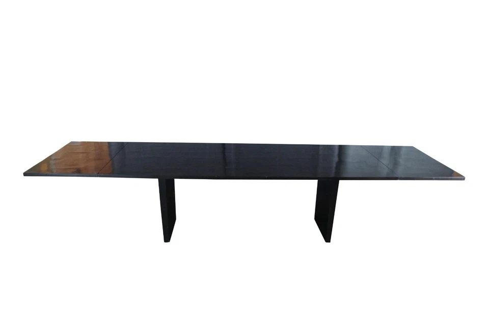 Mesa de comedor moderna rectangular de bambú dividida Wyeth de restauración se extiende Foto 3 de 4