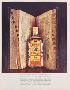 Gordon's Distilled London Dry Gin Promo Print Advertisement Vintage 1961
