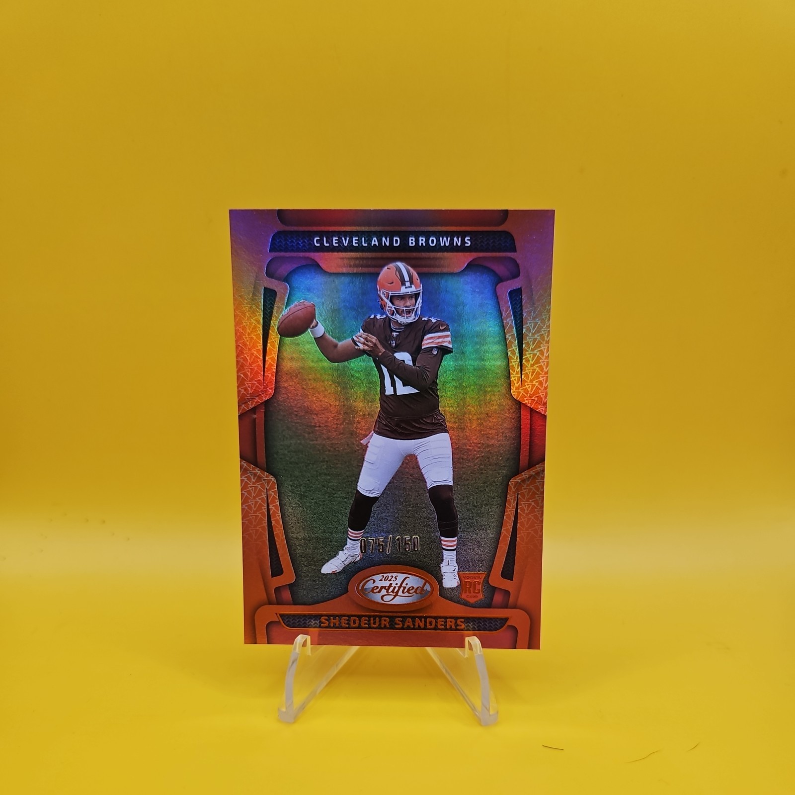 2025 Panini Certified Shedeur Sanders RC Mirror Orange /150 Cleveland Browns 101