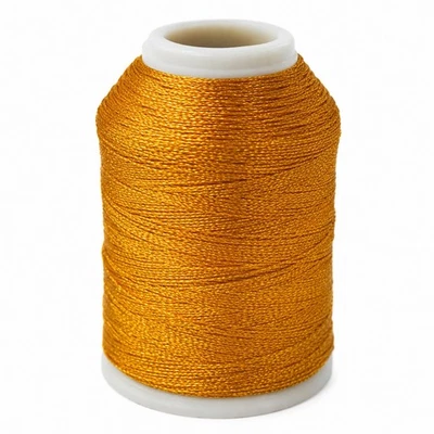 Polyester Häkelgarn Metallic Gold 150m Glitzer Stickgarn Nähgarn YABALI Gold - Bild 1 von 4