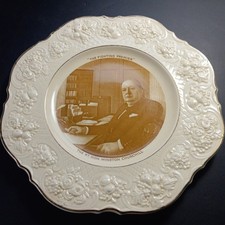 Winston Churchill Ducal Crown Ware England Bone China Comemmorative Plate 11”