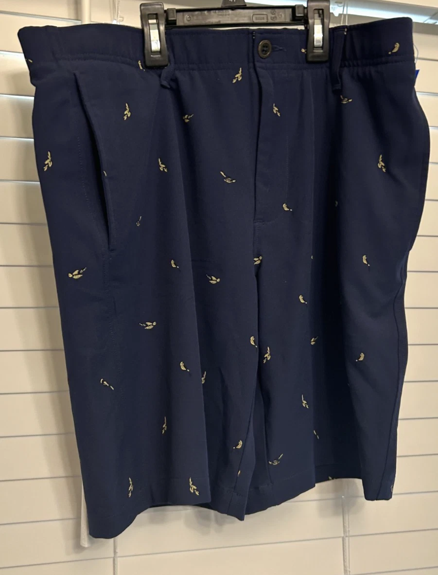 Under Armour Men's 10" Golf Printed Shorts Size 34 Fly Fishing Navy Blue