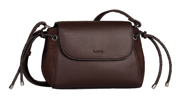 Gabor Letitia Flap Bag Top Zip S UmhäNgetasche Tasche Dark Brown Dunkelbraun Neu-image