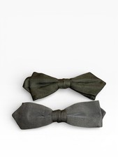 Vintage Mens Bow Tie Lot 2 Radiance NYC Ormond Clip-On Gray Black