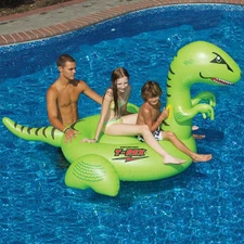 Swimline 78"L T-Rex Dinosaur Ride On Swimming Pool Inflatable Float