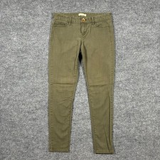 Banana Republic Womens Pants 26 Olive Green Skinny Stretch Cotton Slim Casual