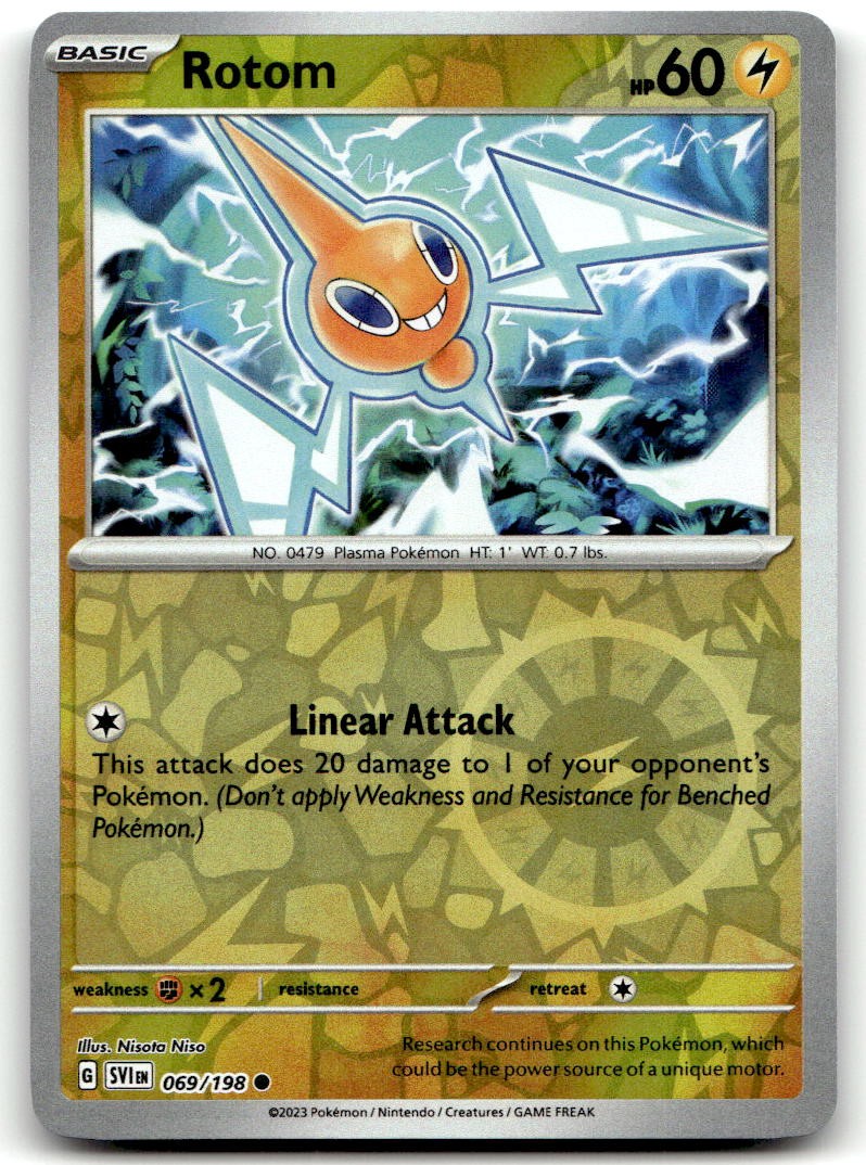 Rotom 069/198 Common SV01: Scarlet & Violet Base Set Pokemon Reverse Holofoil...