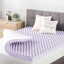 3 Inch Egg Crate Memory Foam Mattress Topper with Soothing Lavender Infusion