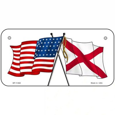 Alabama Crossed US Flag License Plate