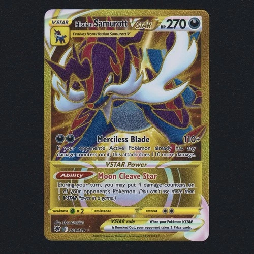 Hisuian Samurott Vstar 209/189 Gold Secret Rare Astral Radiance Pokemon TCG NM🔥
